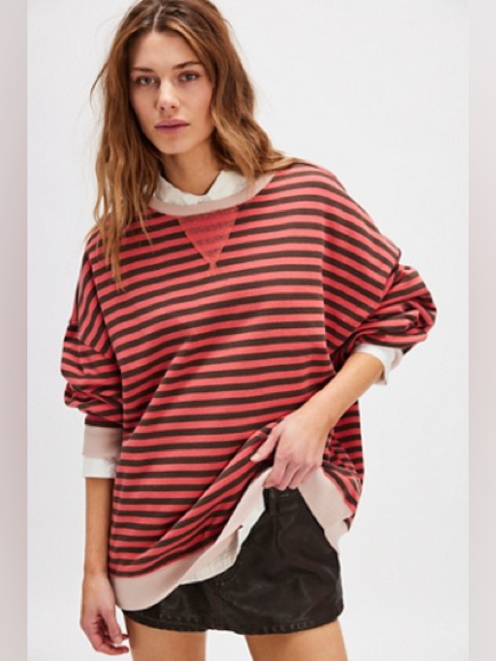 WE THE FREE Classic Striped Oversized Crewneck
